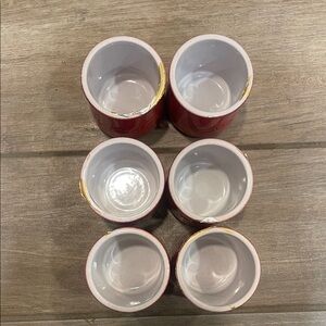La Fermière Set of Red Ceramic Cups 6 pieces